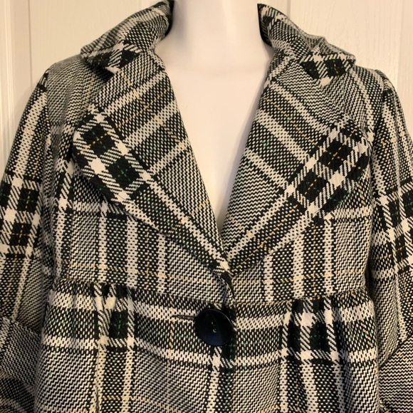 Cute Plaid Flared Blazer Small EUC - Picture 2 of 10